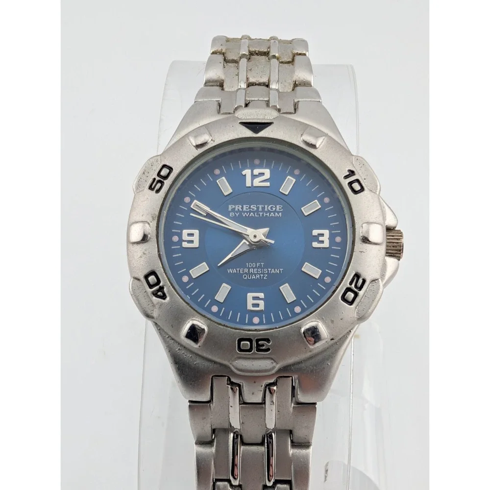 Prestige by Waltham Watch Women 29mm Case Blue Dial Silver 7